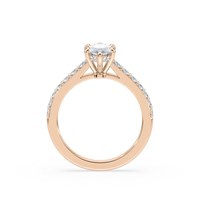 Marquise Shared Prong Engagement Ring with Hidden Halo