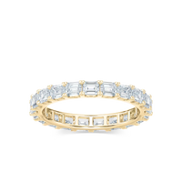 Emerald Cut East West Prong Eternity Band